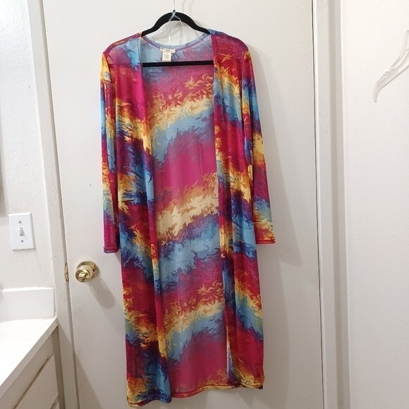 Rainbow Tie Dye Coverup size Medium - Picture 1 of 15